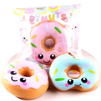 

Anti Stress 10CM Kawaii Jumbo Cartoon Face Donut Squeeze Squishy Slow Rising Phone Strap Decor Scented Charm Bread Cake Kid Toys