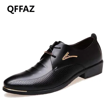 QFFAZ New Fashion Wedding Shoes Men Pointed Toe Oxfords Man Dress Leather Shoes Formal Zapatos Hombre Big size 38-48
QFFAZ New Fashion Wedding Shoes Men Pointed Toe Oxfords Man Dress Leather Shoes Formal Zapatos Hombre Big size 38-48