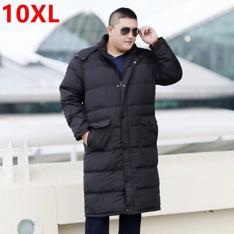 

Winter long down jacket tall big size fat XL coat Overknee 10XL 9XL plus size long paragraph male winter clothes 8XL 7XL 6XL