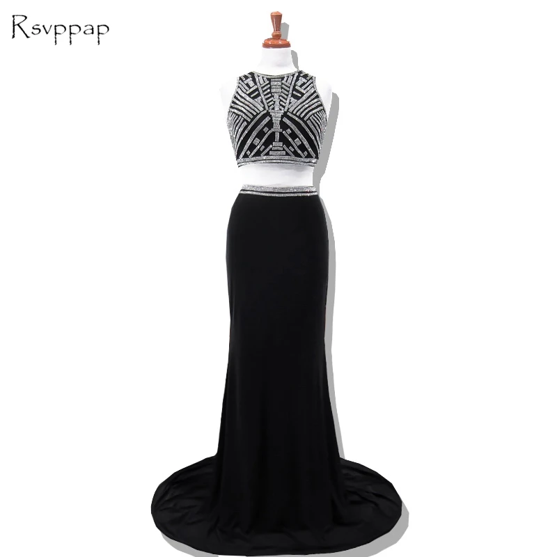 Long Prom Dresses 2020 Mermaid Scoop Neckline Sleeveless Beaded African Two Piece Black Prom Dress
Long Prom Dresses 2020 Mermaid Scoop Neckline Sleeveless Beaded African Two Piece Black Prom Dress