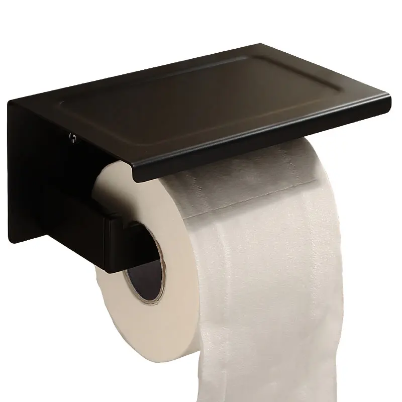 Черный держатель для туалетной бумаги из нержавеющей стали SUS 304 в рулоне ванной