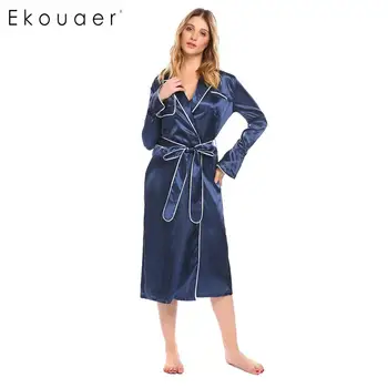 Ekouaer Women Satin Long Robes Sleepwear Long Flare Sleeve Bathrobes Elegant Kimono Robe Chemises Bridesmaid Robes Nightgown
Ekouaer Women Satin Long Robes Sleepwear Long Flare Sleeve Bathrobes Elegant Kimono Robe Chemises Bridesmaid Robes Nightgown