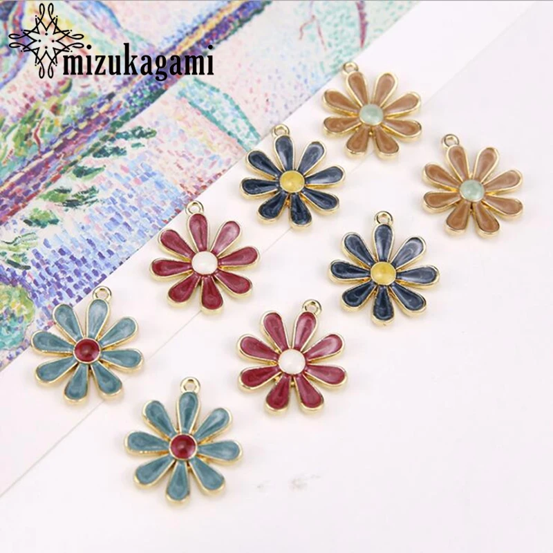 Zinc Alloy Drop Oil Sunflower Flowers Enamel Charms Pendant 10pcs/lot For DIY Fashion Jewelry Making Finding Accessories
Zinc Alloy Drop Oil Sunflower Flowers Enamel Charms Pendant 10pcs/lot For DIY Fashion Jewelry Making Finding Accessories