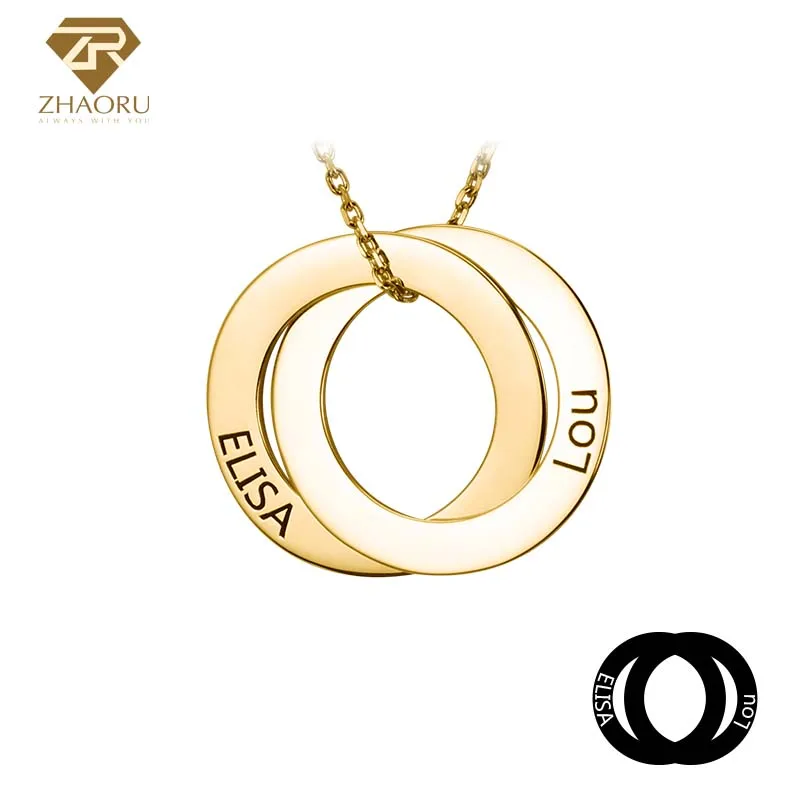 ZHAORU Unique Name Necklace with Double Circle Name Pendant Gold Plating Personalized Carving Jewelry Memory Gift for Lovers
ZHAORU Unique Name Necklace with Double Circle Name Pendant Gold Plating Personalized Carving Jewelry Memory Gift for Lovers