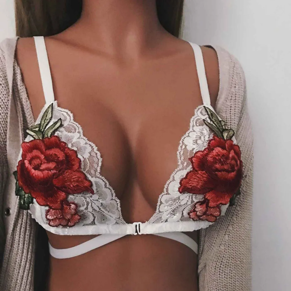 Sexy Embroidered Flowers Lingerie Dress Deep V-neck Bikini Women's Bralette Bra Tops summer style Fashion Bra
Sexy Embroidered Flowers Lingerie Dress Deep V-neck Bikini Women's Bralette Bra Tops summer style Fashion Bra