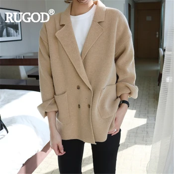 RUGOD Autumn Winter Newest England Style Double Breasted Fashion Elegant Women Sweater Casual Loose Turn-down Collar Sweater2019
RUGOD Autumn Winter Newest England Style Double Breasted Fashion Elegant Women Sweater Casual Loose Turn-down Collar Sweater2019