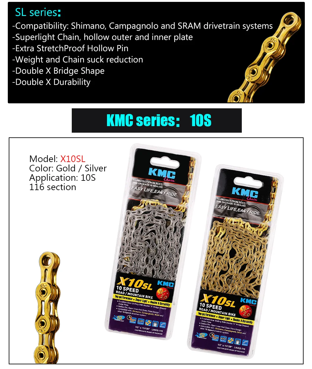10 speed chain gold