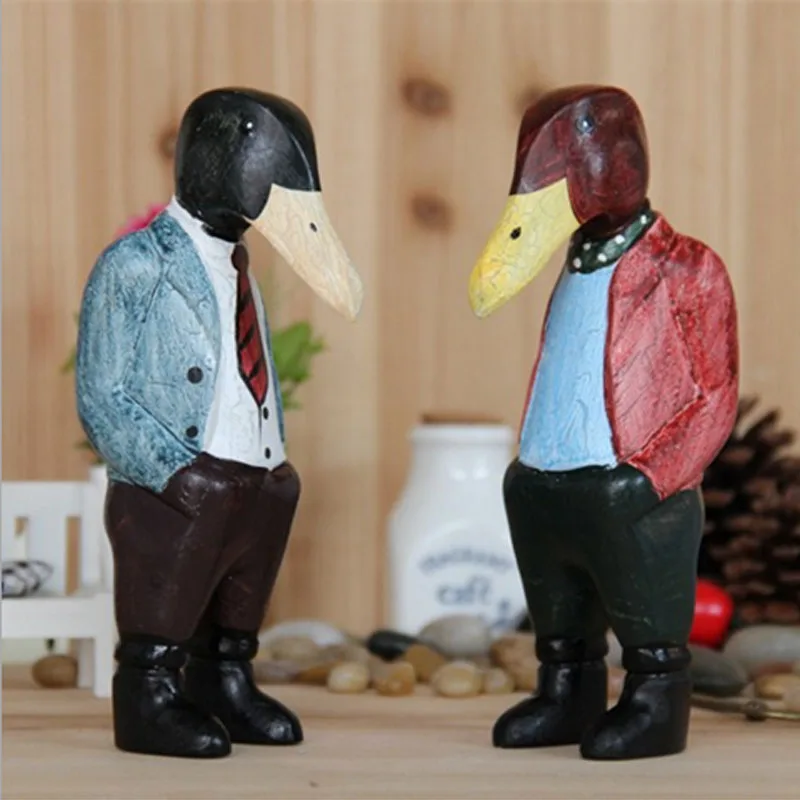 Puppet Duck Brother Wood Painting Doll