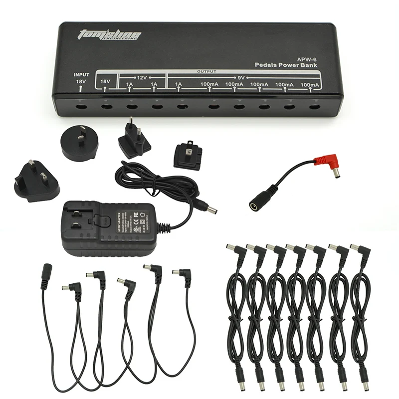 9 Isolated Guitar Effect Pedals Pedal De Guitarra Power Supply 9V/12V/18V 100mA/1A 7 Cables 1 Reverse Polarity 1 Daisy Chain
9 Isolated Guitar Effect Pedals Pedal De Guitarra Power Supply 9V/12V/18V 100mA/1A 7 Cables 1 Reverse Polarity 1 Daisy Chain