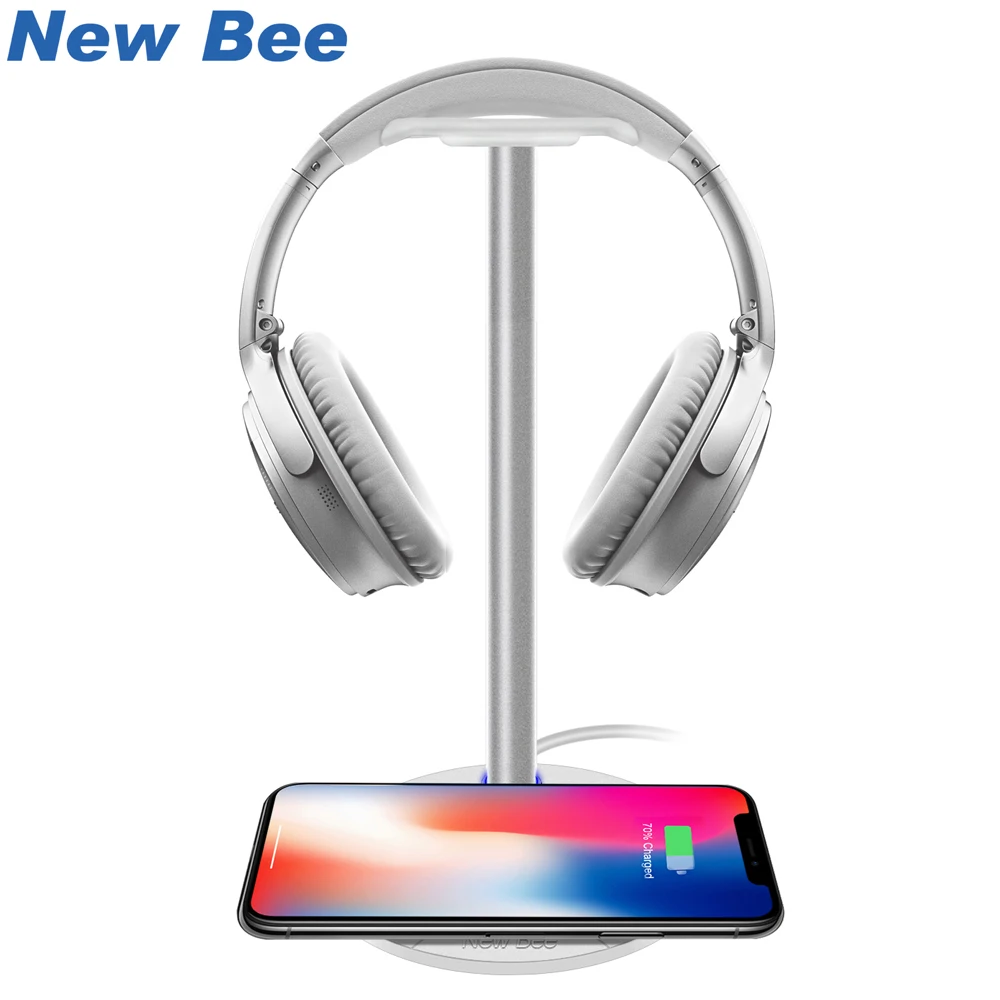 New Bee Wireless Charging Headset Stand Headphone Holder Fashion Aluminum Stand For Samsung Galaxy S7/S7Edge/S6/S6Edge HTC White
New Bee Wireless Charging Headset Stand Headphone Holder Fashion Aluminum Stand For Samsung Galaxy S7/S7Edge/S6/S6Edge HTC White