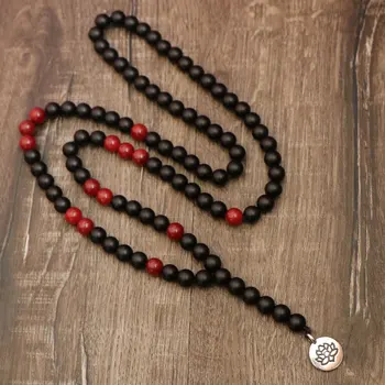 Vintage Black Matte Beads Lotus Ohm Pendant Necklaces Men Jewelry Gift Handmade Red Stone Reiki Necklace For Women
Vintage Black Matte Beads Lotus Ohm Pendant Necklaces Men Jewelry Gift Handmade Red Stone Reiki Necklace For Women
