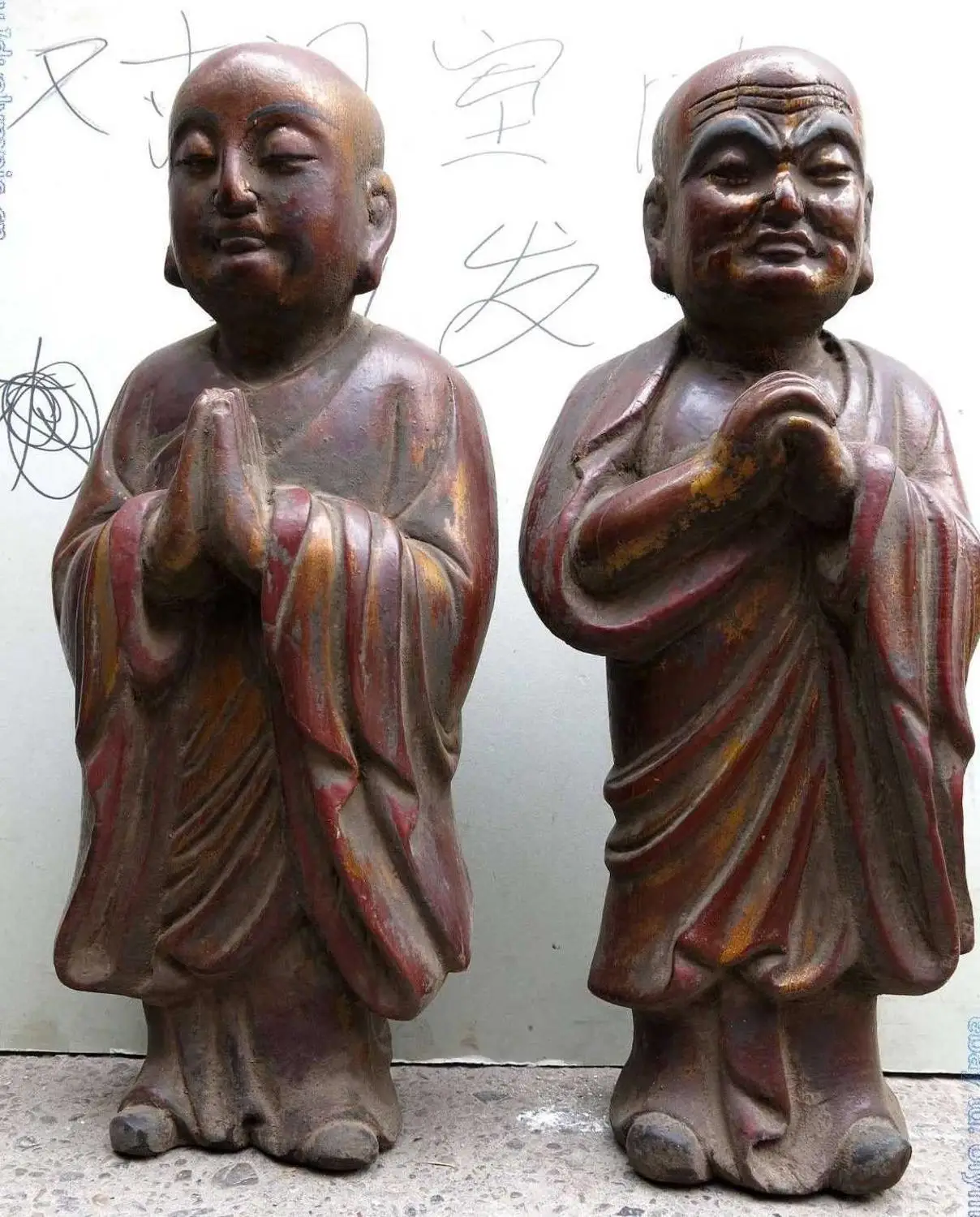 22" China wood carved ananda and Kasyapa matanga buddha Sculpture Statue
22" China wood carved ananda and Kasyapa matanga buddha Sculpture Statue