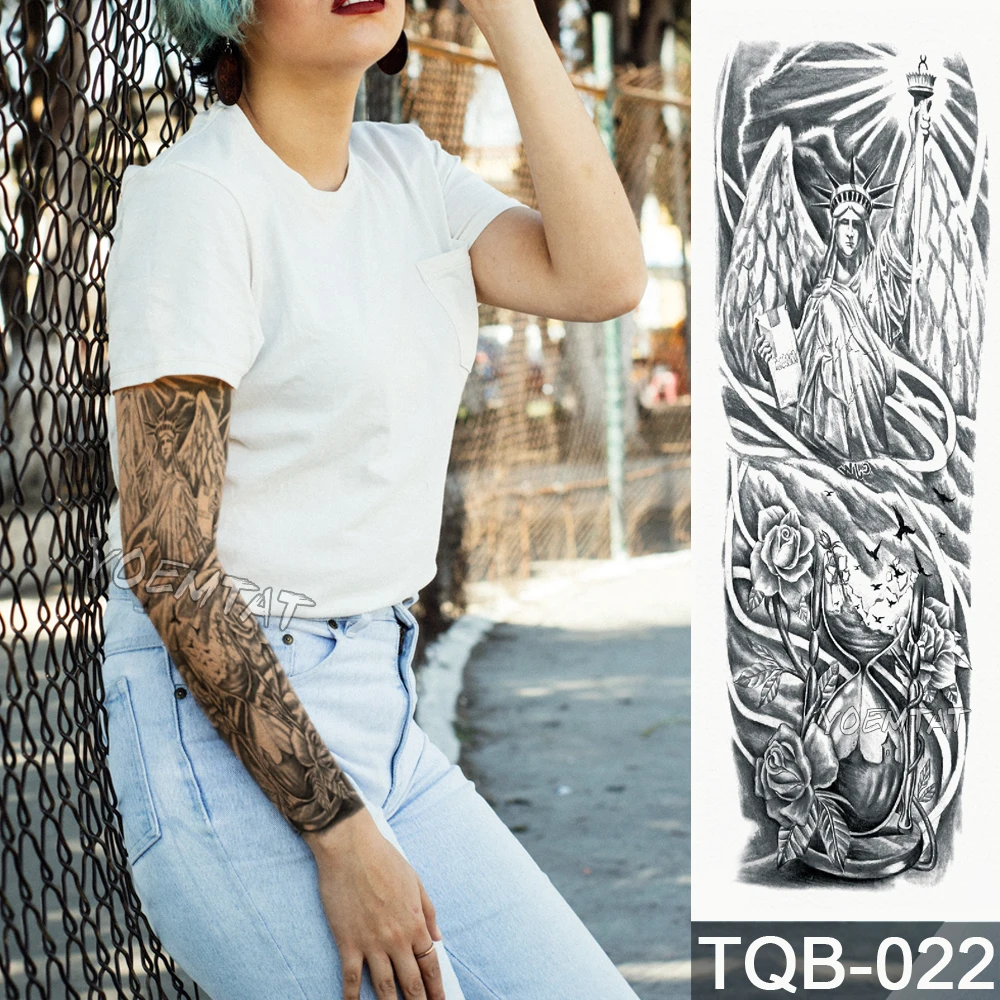 NEW 48*17cm Full Flower Arm Tattoo Sticker Hourglass Statue of Liberty Temporary Body paint Water Transfer fake Tatoo sleeve
NEW 48*17cm Full Flower Arm Tattoo Sticker Hourglass Statue of Liberty Temporary Body paint Water Transfer fake Tatoo sleeve
