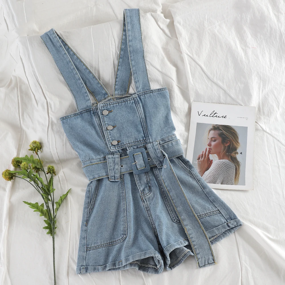TAOVK Women Summer Denim Bib Overalls Jeans Shorts Jumpsuits and Rompers Playsuits with Belt
TAOVK Women Summer Denim Bib Overalls Jeans Shorts Jumpsuits and Rompers Playsuits with Belt