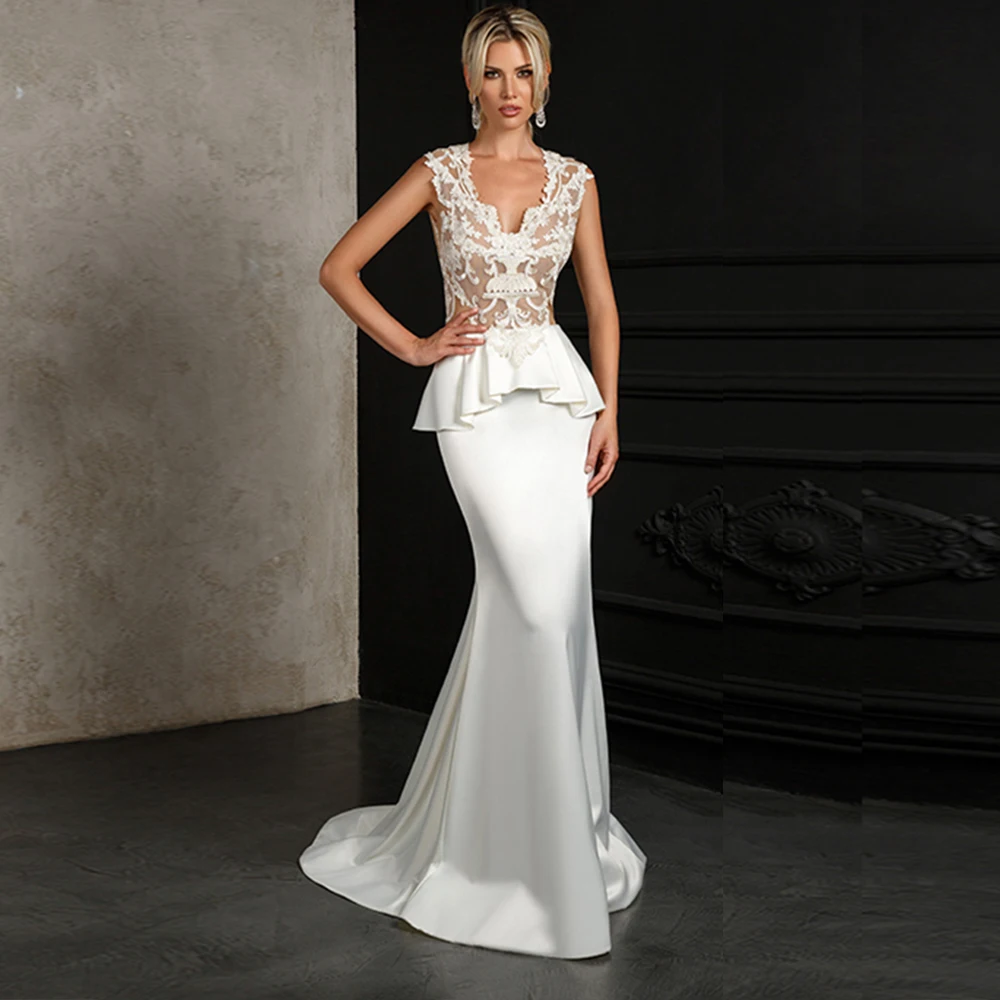 Vestido de Novia sirena Ivory Satin Mermaid Wedding Dress 2019 Open Back Luxury Robe de Mariee Appliques Tulle Bodice Bride Gown
Vestido de Novia sirena Ivory Satin Mermaid Wedding Dress 2019 Open Back Luxury Robe de Mariee Appliques Tulle Bodice Bride Gown