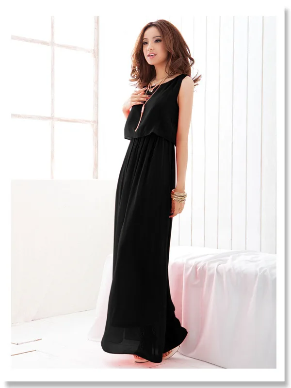 2018 Brand Women Boho Maxi Dress Chiffon Sleeveless Summer vestidos Beach Casual Maxi Dress Long Dress Top Party Sundress S-XXXL (21)