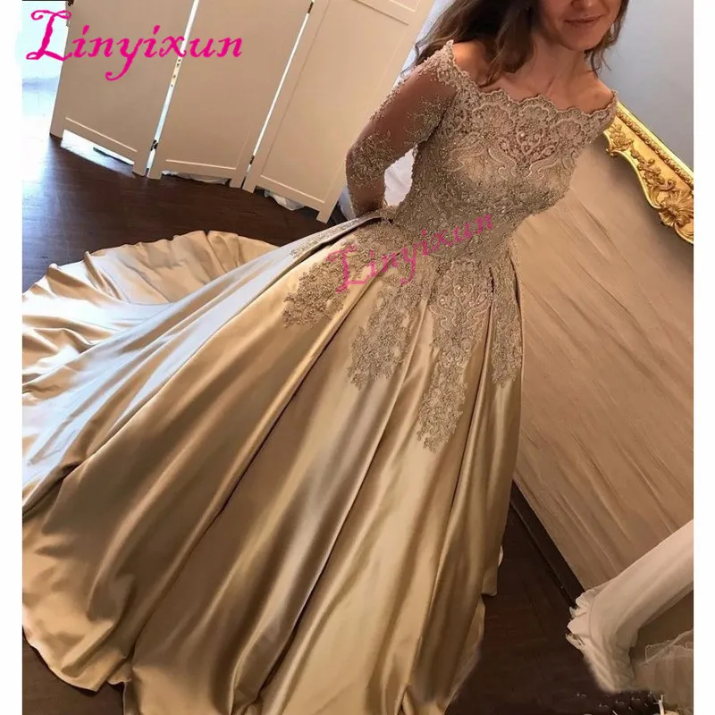 Elegant 2018 Off Shoulder Prom dresses Long Sleeves Vestidos de fiesta dress for graduation Formal Evening Dresses | Свадьбы и