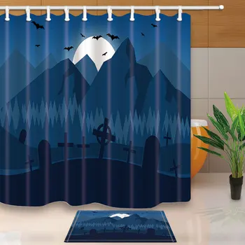 High Quality Shower Curtains Strange Night Mountain Moon Bat Halloween Bath Screens Polyester Waterproof Mildew Proof with Hooks
High Quality Shower Curtains Strange Night Mountain Moon Bat Halloween Bath Screens Polyester Waterproof Mildew Proof with Hooks