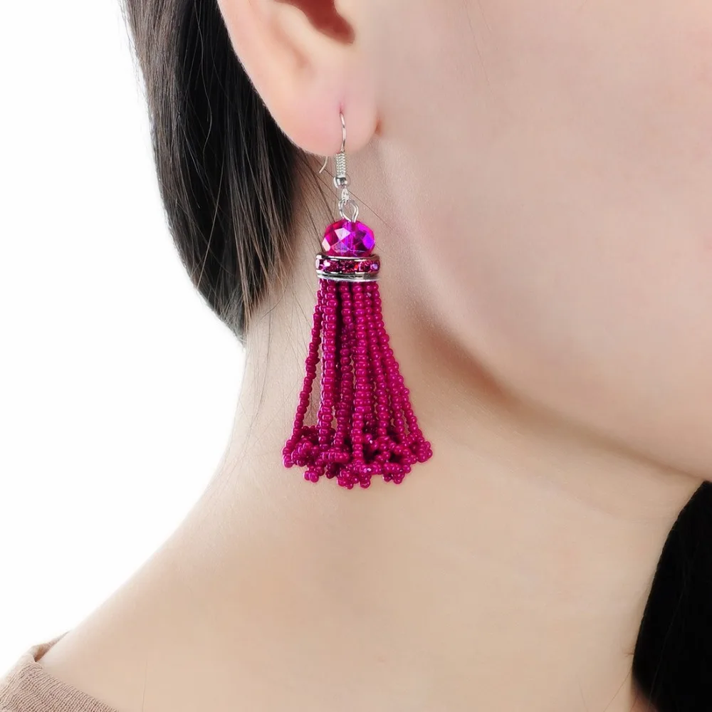 JEROLLIN Fashion Jewelry 16 Colors Handmade Hook Resin Beads Earrings for Women Bohemian Tassel Earring Female Gift 16 Colors
JEROLLIN Fashion Jewelry 16 Colors Handmade Hook Resin Beads Earrings for Women Bohemian Tassel Earring Female Gift 16 Colors