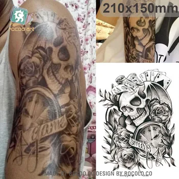 LC-833/New 2016 wholesale big coolest clock skeleton tattoo designs black tattoo sticker for men arm should large body tattoo
LC-833/New 2016 wholesale big coolest clock skeleton tattoo designs black tattoo sticker for men arm should large body tattoo