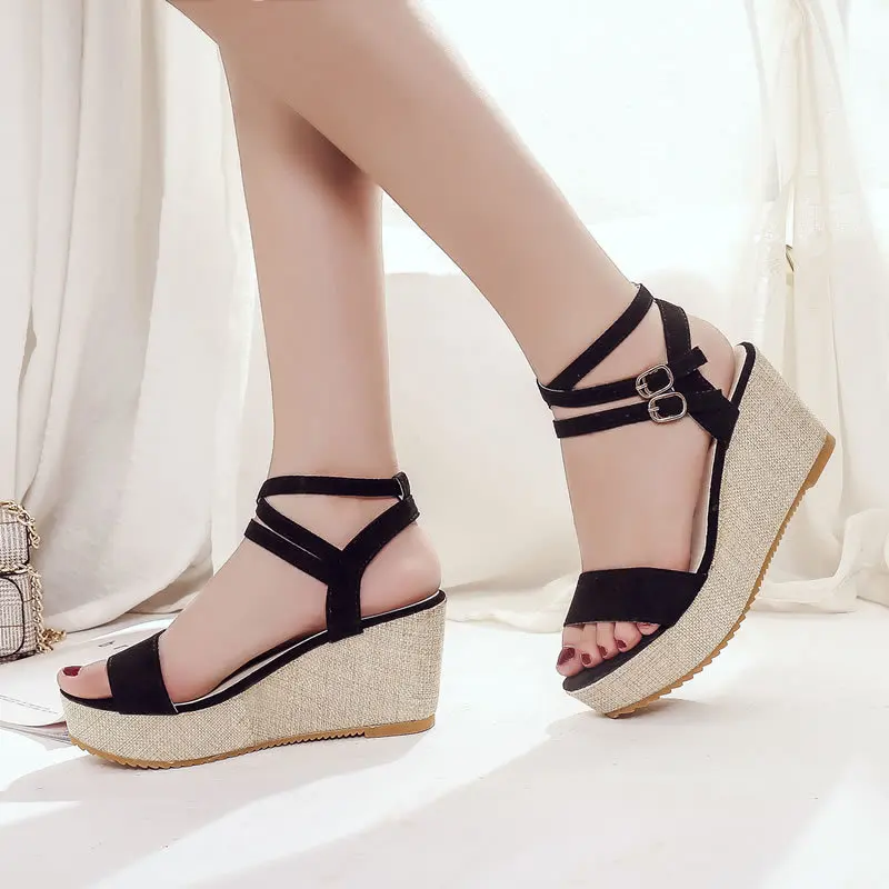 2019 Fashion Women Fish Mouth Platform High Heels Wedges Sandals Buckle Slope Shoes
2019 Fashion Women Fish Mouth Platform High Heels Wedges Sandals Buckle Slope Shoes