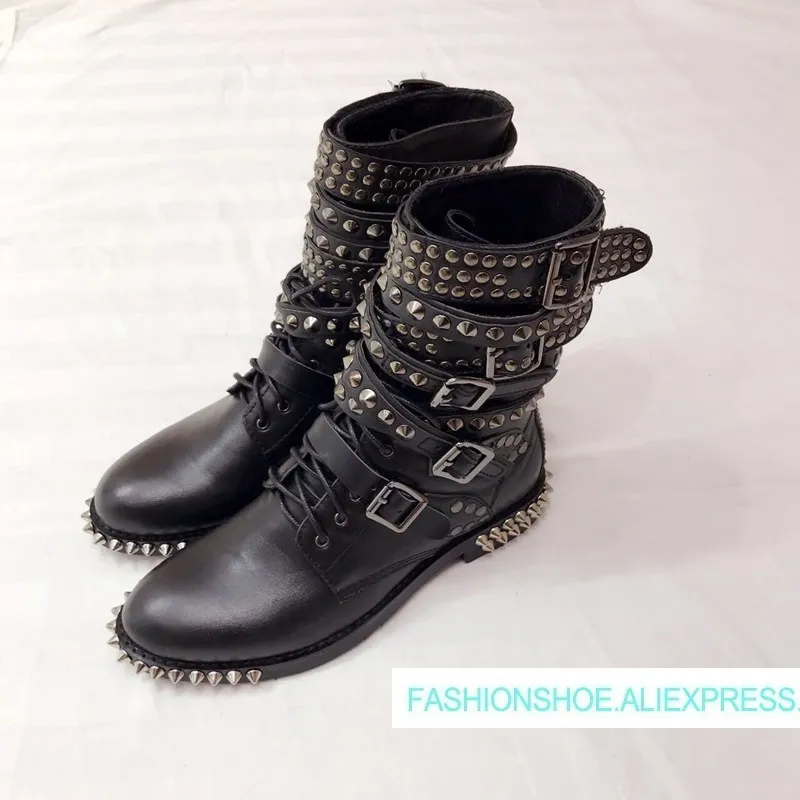 Plus Size Hot Autumn Winter Shoes Woman Punk Studded Side Buckle Boots Designer Woman Casual Rivets Boots Woman Boots Tide Shoes
Plus Size Hot Autumn Winter Shoes Woman Punk Studded Side Buckle Boots Designer Woman Casual Rivets Boots Woman Boots Tide Shoes