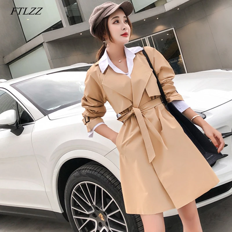 FTLZZ Windbreaker Coats Women Casual Spring Autumn Long Sleeve With Belt Trench Coat Loose Open Stitch Outerwear
FTLZZ Windbreaker Coats Women Casual Spring Autumn Long Sleeve With Belt Trench Coat Loose Open Stitch Outerwear