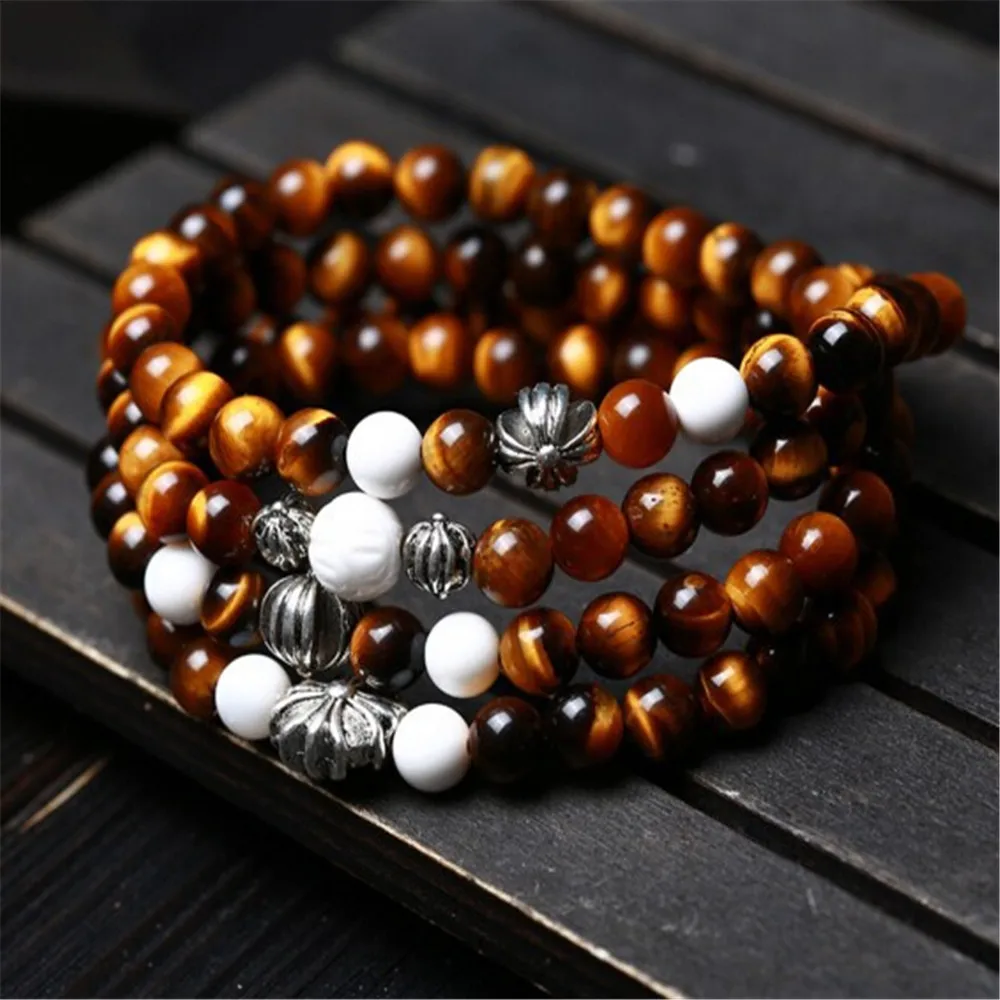 New Design AAA Natural Crystal Yellow Tiger Eye Stone 108 Beads Mala Tibetan Silver Charm Fashion Men and Women Strand Bracelet
New Design AAA Natural Crystal Yellow Tiger Eye Stone 108 Beads Mala Tibetan Silver Charm Fashion Men and Women Strand Bracelet