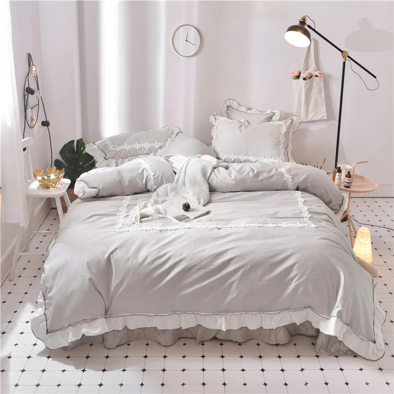 High-quality 100% Cotton Pure Princess Ruffles Bedding set Applique Duvet Cover set Bed Sheet Pillowcases Queen King Size 4/6pcs
High-quality 100% Cotton Pure Princess Ruffles Bedding set Applique Duvet Cover set Bed Sheet Pillowcases Queen King Size 4/6pcs