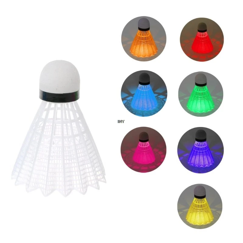 4pcs Colored Plastic LED Luminous Badminton Dark Night Glow Lighting Shuttlecock INY | Спорт и развлечения