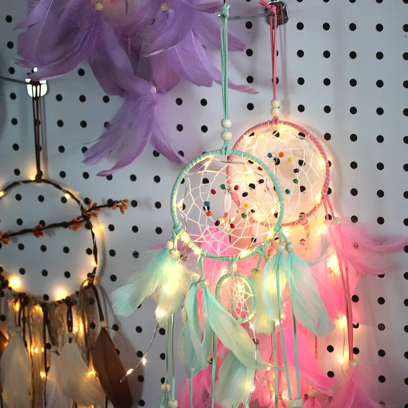 LED Lighting Dream Catcher Feather Dream Catcher Girl Room Bell Bedroom Romantic Hanging Decoration
LED Lighting Dream Catcher Feather Dream Catcher Girl Room Bell Bedroom Romantic Hanging Decoration