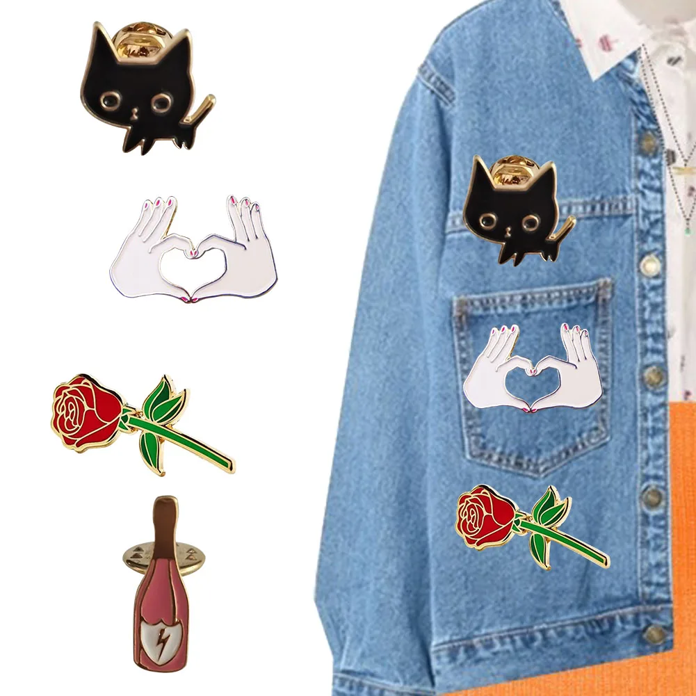 1PC Lovely Animal Cartoon Cat Enamel Pins Cocktail Wine Vintage Brooch Rose Flower Brooches for Women Pin Badge
1PC Lovely Animal Cartoon Cat Enamel Pins Cocktail Wine Vintage Brooch Rose Flower Brooches for Women Pin Badge