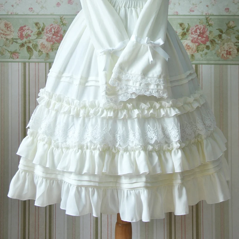 2017 Summer Princess Black/Beige Skirt Sweet Lolita Chiffon Girl's Elastic Waist Long Lace Skirt with Layered Ruffles For Women
2017 Summer Princess Black/Beige Skirt Sweet Lolita Chiffon Girl's Elastic Waist Long Lace Skirt with Layered Ruffles For Women
