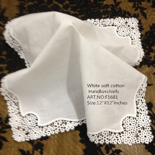 Set of 12 Fashion Ladies Handkerchiefs 12"x12"White Cotton Sweet Heart Handkerchief Lace Edging Hankie Hanky for Wedding Bride
Set of 12 Fashion Ladies Handkerchiefs 12"x12"White Cotton Sweet Heart Handkerchief Lace Edging Hankie Hanky for Wedding Bride