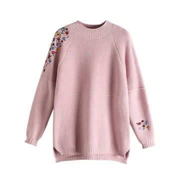 Brieuces New women embroidery jacket woman loose hem split embroidery flowers knitted sweater coat
Brieuces New women embroidery jacket woman loose hem split embroidery flowers knitted sweater coat