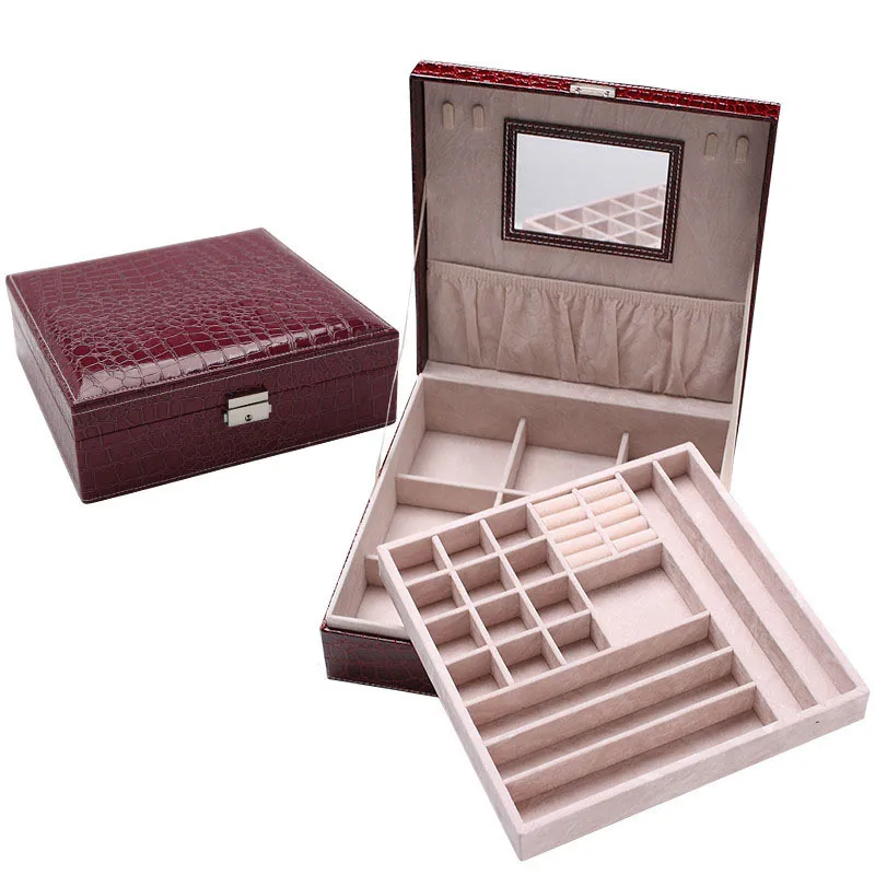 Large Capacity Jewelry Storage Box Double-layer Leather Multifunctional Cosmetics Women Ring Necklace Earring Storage Box
Large Capacity Jewelry Storage Box Double-layer Leather Multifunctional Cosmetics Women Ring Necklace Earring Storage Box