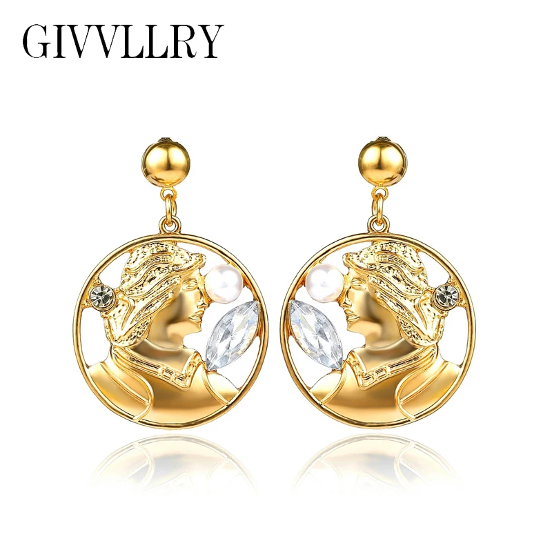 GIVVLLRY Carved Hollow Figure Drop Earrings for Women Elegant Imitation Pearl Crystal Big Round Dangle Earrings Fashion Jewelry
GIVVLLRY Carved Hollow Figure Drop Earrings for Women Elegant Imitation Pearl Crystal Big Round Dangle Earrings Fashion Jewelry
