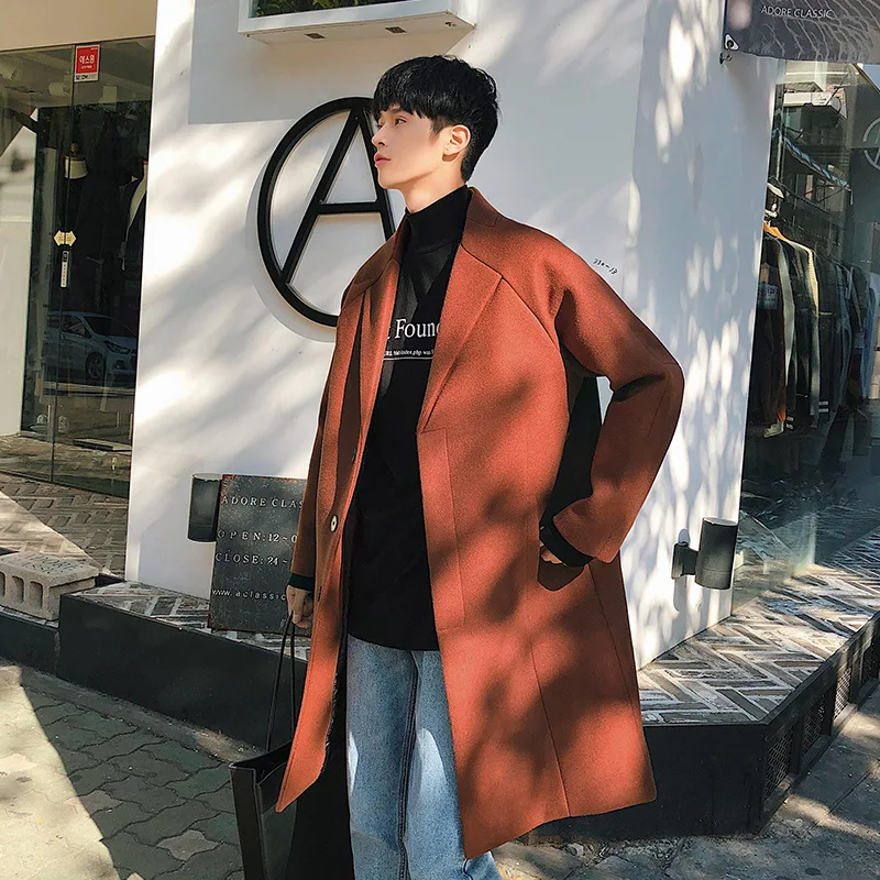 Warm Fashion Men Wool Coat Long Turn Down Collar Winter Jacket Single Breasted Pockets Cashmere Overcoat 2018
Warm Fashion Men Wool Coat Long Turn Down Collar Winter Jacket Single Breasted Pockets Cashmere Overcoat 2018