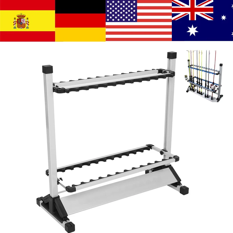Portable 24 Slots Metal Aluminum Alloy Fishing Rod Tackle Rack Stand Holder Storage For Storing Fishing Poles on Boat Home
Portable 24 Slots Metal Aluminum Alloy Fishing Rod Tackle Rack Stand Holder Storage For Storing Fishing Poles on Boat Home