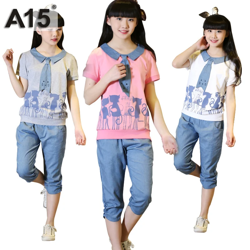 A15 Girls Summer Set 2018 Toddler Girl Clothing Set with Tie Kids Clothes Girls Shorts Teenage Girl Clothes Size 8 10 12 14 Year
A15 Girls Summer Set 2018 Toddler Girl Clothing Set with Tie Kids Clothes Girls Shorts Teenage Girl Clothes Size 8 10 12 14 Year