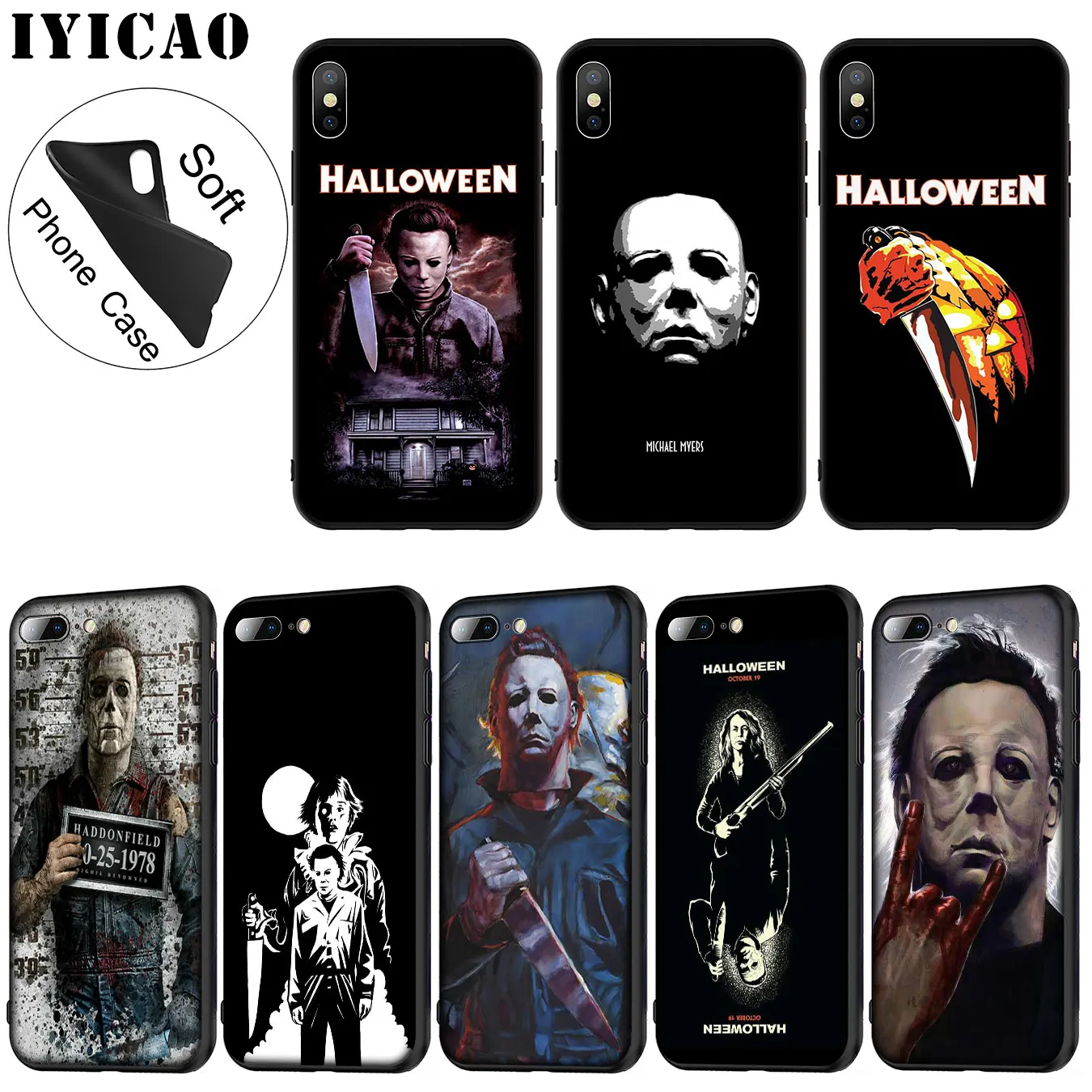 IYICAO Hipster Michael Myers Soft Silicone Phone Case for iPhone XR X XS 11 Pro Max 6 6S 7 8 Plus 5 5S SE 10 TPU Black Cover
IYICAO Hipster Michael Myers Soft Silicone Phone Case for iPhone XR X XS 11 Pro Max 6 6S 7 8 Plus 5 5S SE 10 TPU Black Cover
