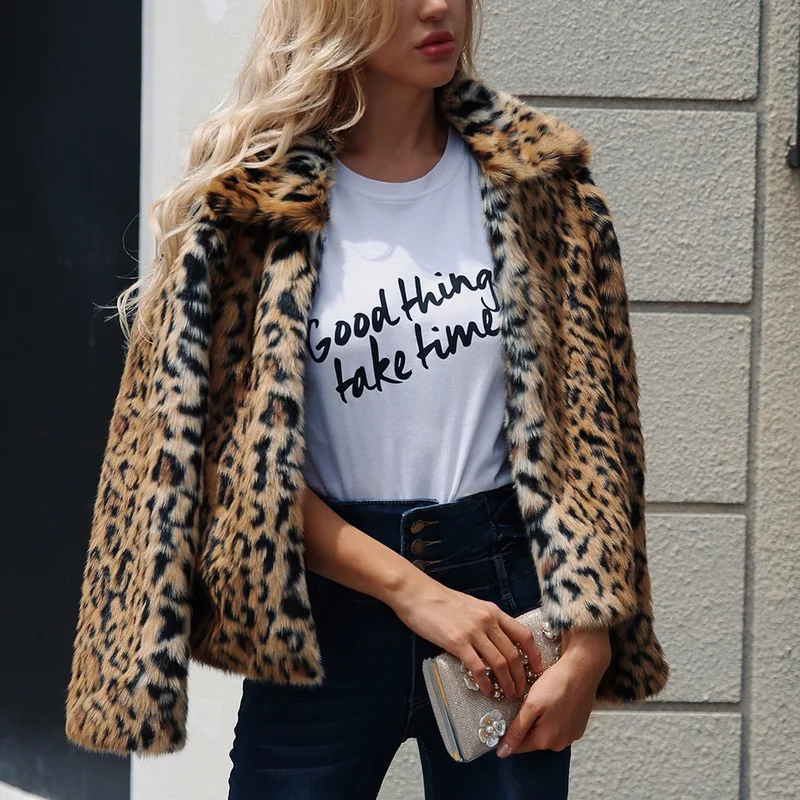 NIBESSER Women Fashion Leopard Luxury Faux Fur Coat Autumn Winter Artificial Faux Fur Coat Plush Lapel Jacket Streetwear 2018
NIBESSER Women Fashion Leopard Luxury Faux Fur Coat Autumn Winter Artificial Faux Fur Coat Plush Lapel Jacket Streetwear 2018