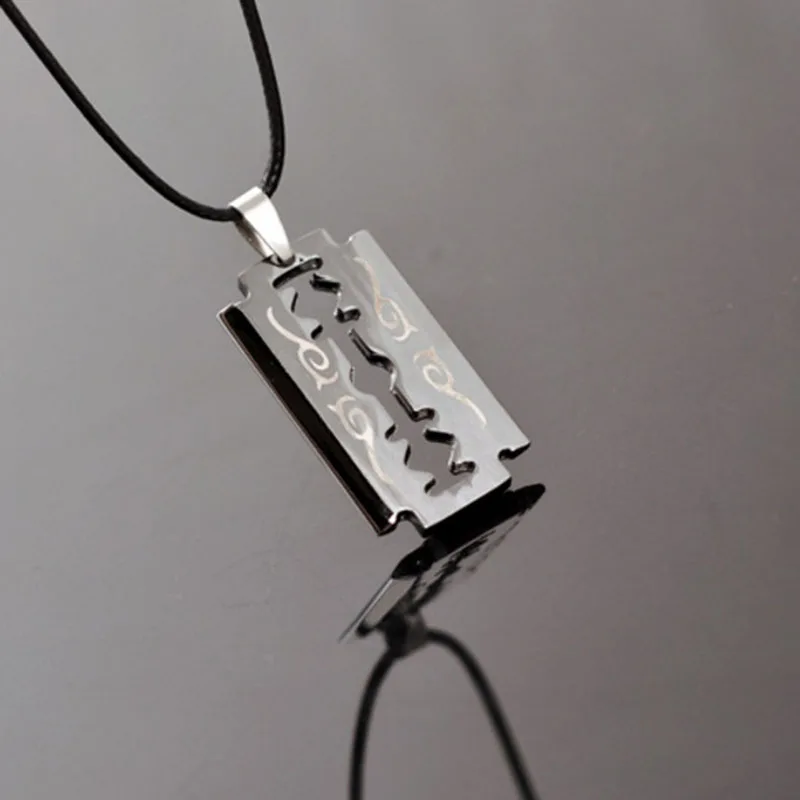 1pc Punk Stainless Steel Razor Blades Shaped Pendant Necklace for Men Cool Leather Rope Choker Fashion Jewelry Gift Necklace Man
1pc Punk Stainless Steel Razor Blades Shaped Pendant Necklace for Men Cool Leather Rope Choker Fashion Jewelry Gift Necklace Man