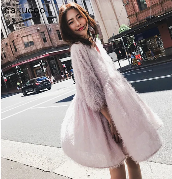 Cakucool New Spring Dress Loose Furry Leathers tassels V-Neck Vestido Pure Pink Cute Korean Loose Midi Short Dresses Maxi
Cakucool New Spring Dress Loose Furry Leathers tassels V-Neck Vestido Pure Pink Cute Korean Loose Midi Short Dresses Maxi