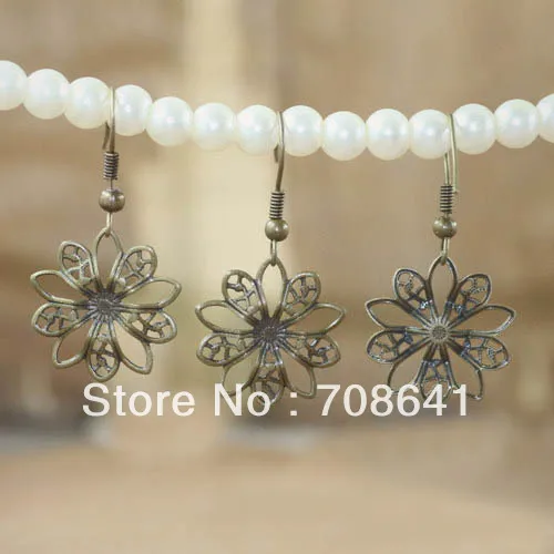 19mm Blank Cabochon Bases Filigree Flower Shape Clip Wire Hook Earrings Settings DIY Findings Multi-color Plated | Украшения и