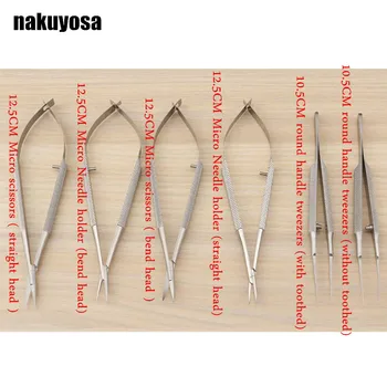 6pcs/set ophthalmic microsurgical instruments 12.5cm scissors+Needle holders +tweezers stainless steel surgical tool
6pcs/set ophthalmic microsurgical instruments 12.5cm scissors+Needle holders +tweezers stainless steel surgical tool
