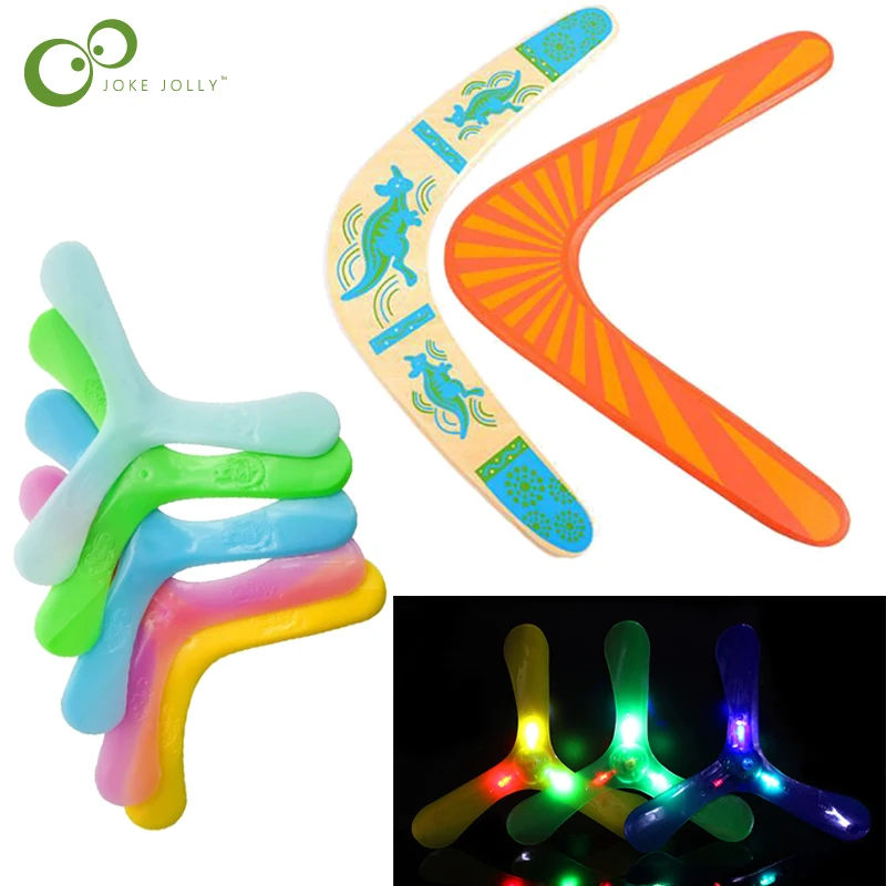 Wooden Boomerang outdoor fun sports Plastic Luminous LED Light Boomerang Outdoor Park special flying Toys Flying Disk saucer GYH
Wooden Boomerang outdoor fun sports Plastic Luminous LED Light Boomerang Outdoor Park special flying Toys Flying Disk saucer GYH