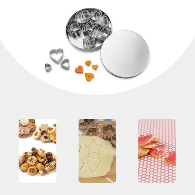 24pcs Metal Cookie Cutter Stainless Steel Mold DIY Star Heart Flower Round Shape Biscuit Molds Fondant Clay Cutter
24pcs Metal Cookie Cutter Stainless Steel Mold DIY Star Heart Flower Round Shape Biscuit Molds Fondant Clay Cutter