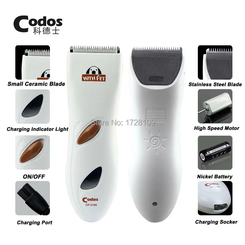 Professional USB Charge Codos CP3180 Pet Trimmer Dog Electric Shaver Grooming Haircut Machine Rechargeable Teddy Hair Clipper Professional USB Charge Codos CP3180 Pet Trimmer Dog Electric Shaver Grooming Haircut Machine Rechargeable Teddy Hair Clipper