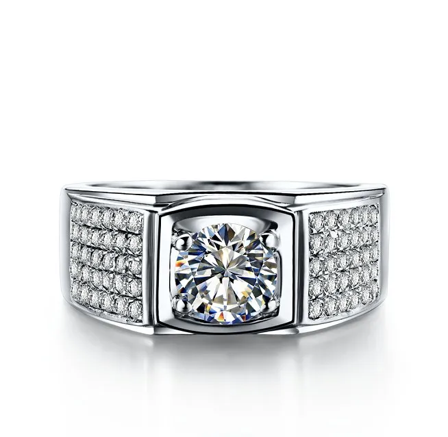 1CT Top Luxury Real C&C Certified Moissanite Male's Marriage Ring Solid White Gold 18K Simulate Diamond Wedding Ring For Man
1CT Top Luxury Real C&C Certified Moissanite Male's Marriage Ring Solid White Gold 18K Simulate Diamond Wedding Ring For Man